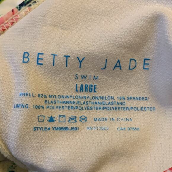 Betty Jade Women's Bikini Underwire Padded Tropical Large Top Medium Bottom NEW - Picture 5 of 6